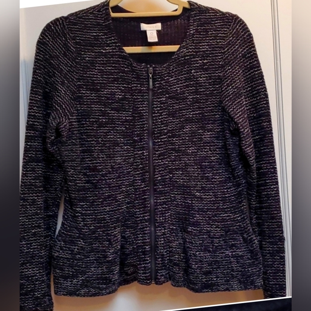 CHICO'S Zipper Sweater Jacket